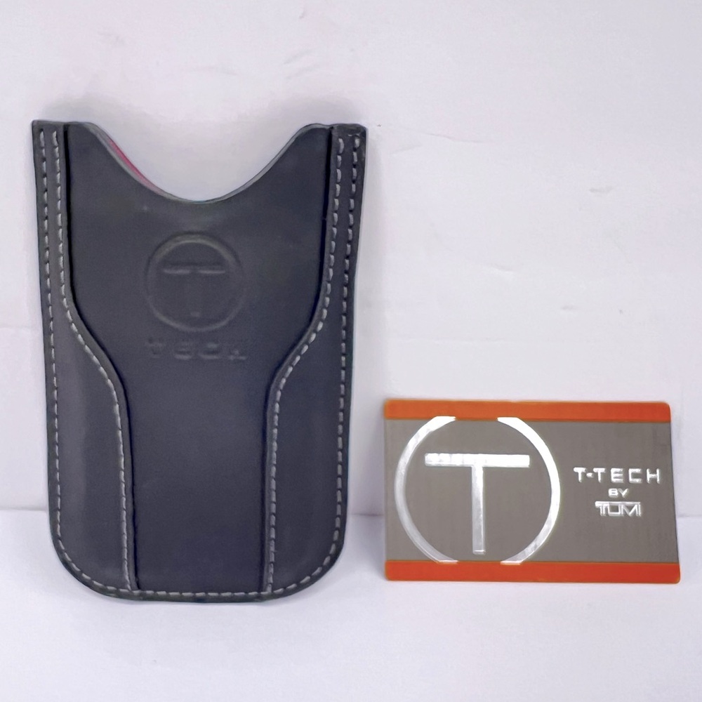 TUMI T-TECH, LARIAT GUSSETED CARD CASE, LEATHER, BROWN COLOR
